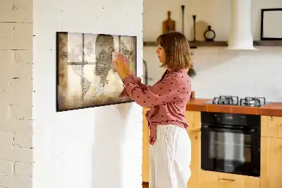 Magnetinė piešimo lenta su senojo pasaulio žemėlapio motyvais