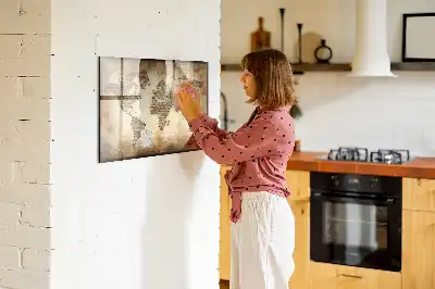 Magnetinė piešimo lenta su senojo pasaulio žemėlapio motyvais