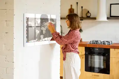 Magnetinė rašymo lenta rudo pasaulio žemėlapio dizaino