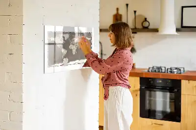 Magnetinė rašymo lenta rudo pasaulio žemėlapio dizaino