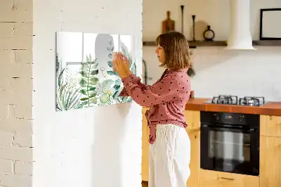 Magnetinė rašymo lenta su akvarelinių lapų dizainu