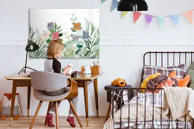 Magnetinė rašymo lenta su akvarelinių lapų dizainu