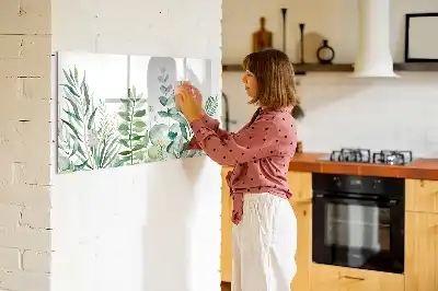Magnetinė rašymo lenta su akvarelinių lapų dizainu