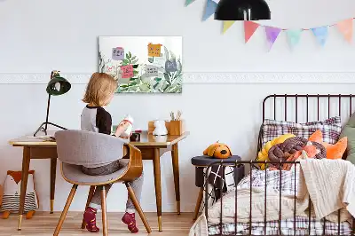 Magnetinė rašymo lenta su akvarelinių lapų dizainu