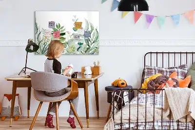 Magnetinė rašymo lenta su akvarelinių lapų dizainu