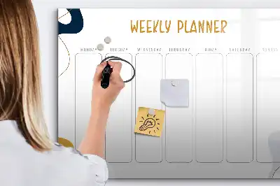Magnetinė rašymo lenta su savaitės planuokliu