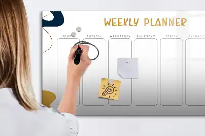 Magnetinė rašymo lenta su savaitės planuokliu