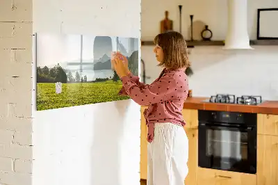 Magnetinė piešimo lenta su kalnų ir lygumų motyvu
