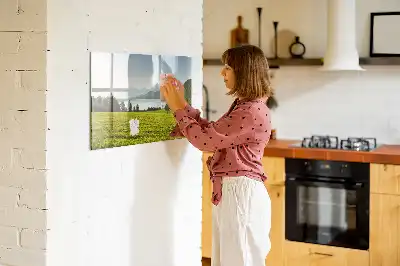 Magnetinė piešimo lenta su kalnų ir lygumų motyvu