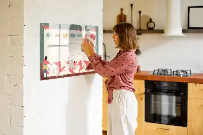 Magnetinė rašymo lenta vaikiškas savaitės planuoklis