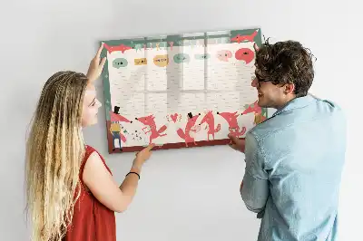 Magnetinė rašymo lenta vaikiškas savaitės planuoklis