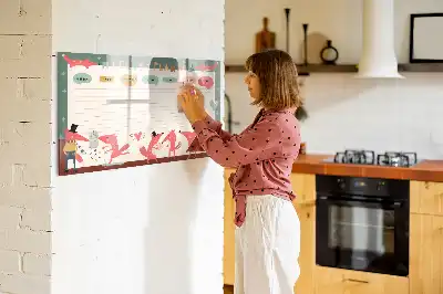 Magnetinė rašymo lenta vaikiškas savaitės planuoklis