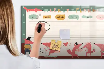 Magnetinė rašymo lenta vaikiškas savaitės planuoklis
