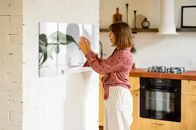 Magnetinė piešimo lenta su abstraktų lapų motyvu