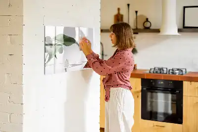 Magnetinė piešimo lenta su abstraktų lapų motyvu
