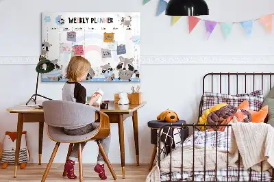 Magnetinė rašymo lenta vaikiškas savaitės planuoklis