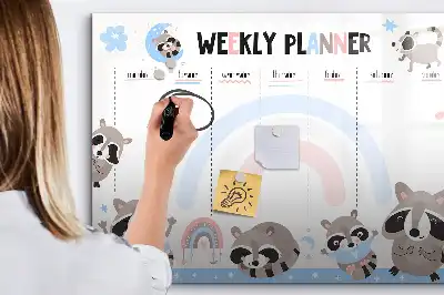 Magnetinė rašymo lenta vaikiškas savaitės planuoklis