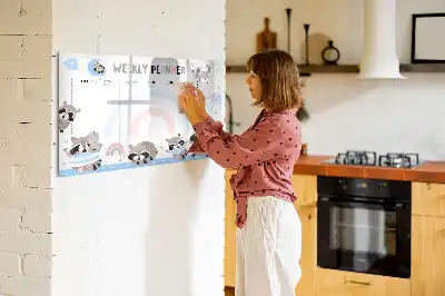 Magnetinė rašymo lenta vaikiškas savaitės planuoklis