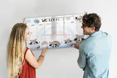 Magnetinė rašymo lenta vaikiškas savaitės planuoklis
