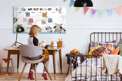 Magnetinė rašymo lenta vaikiškas savaitės planuoklis