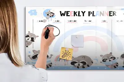 Magnetinė rašymo lenta vaikiškas savaitės planuoklis