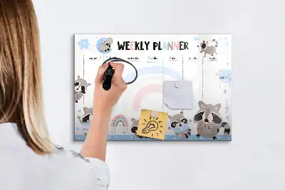 Magnetinė rašymo lenta vaikiškas savaitės planuoklis