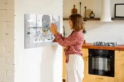 Magnetinė piešimo lenta animacinio žemėlapio dizaino