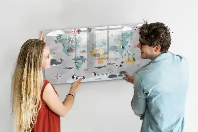 Magnetinė piešimo lenta animacinio žemėlapio dizaino