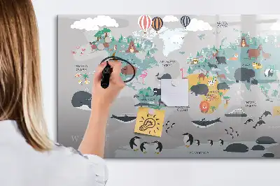 Magnetinė piešimo lenta animacinio žemėlapio dizaino
