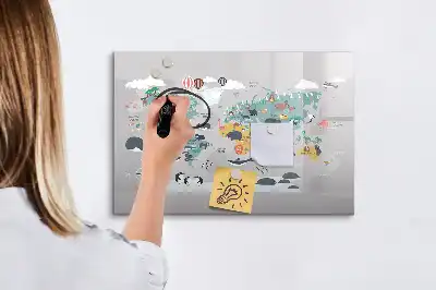 Magnetinė piešimo lenta animacinio žemėlapio dizaino