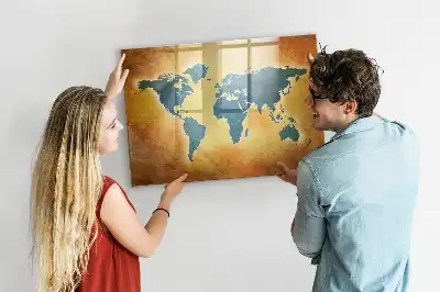 Magnetinė piešimo lenta senasis pasaulio žemėlapis