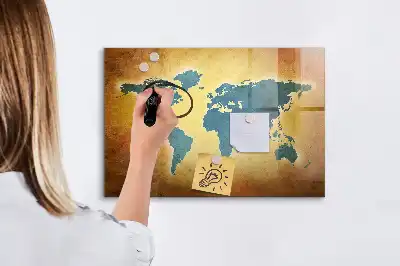 Magnetinė piešimo lenta senasis pasaulio žemėlapis