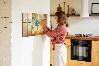 Magnetinė piešimo lenta senasis pasaulio žemėlapis