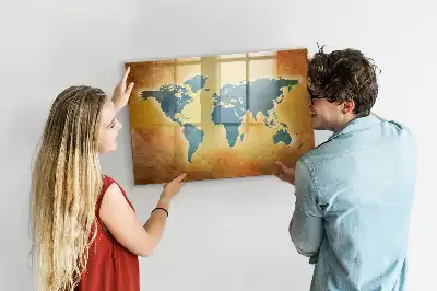 Magnetinė piešimo lenta senasis pasaulio žemėlapis