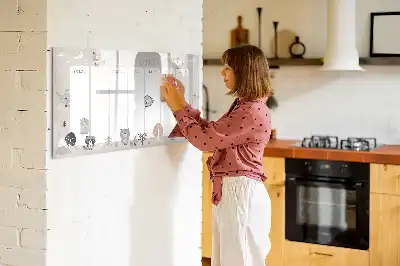Magnetinė piešimo lenta su gyvūnų motyvais ir savaitės planuokliu