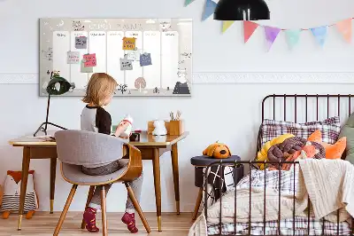 Magnetinė piešimo lenta su gyvūnų motyvais ir savaitės planuokliu