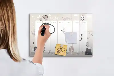 Magnetinė rašymo lenta su savaitės tvarkaraščiu