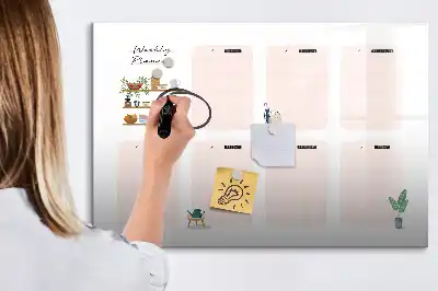 Magnetinė piešimo lenta su savaitės planuokliu