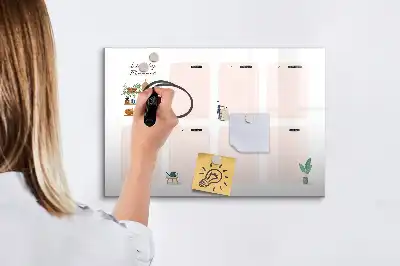 Magnetinė piešimo lenta su savaitės planuokliu