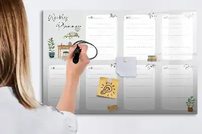 Magnetinė rašymo lenta savaitės planuoklis