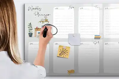 Magnetinė rašymo lenta savaitės planuoklis