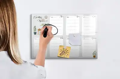 Magnetinė rašymo lenta savaitės planuoklis