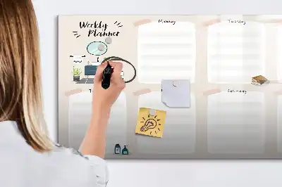 Magnetinė piešimo lenta savaitės planuoklis