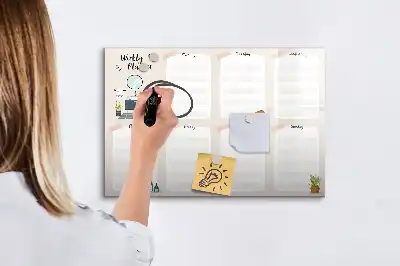 Magnetinė piešimo lenta savaitės planuoklis