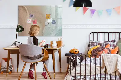 Magnetinė rašymo lenta su bangų abstrakcijos motyvu