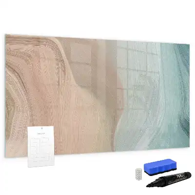 Magnetinė rašymo lenta su bangų abstrakcijos motyvu