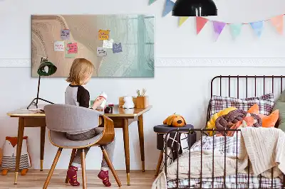 Magnetinė rašymo lenta su bangų abstrakcijos motyvu