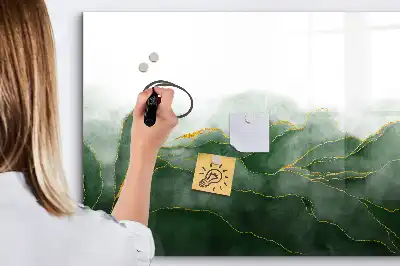 Magnetinė rašymo lenta su lapo abstrakcijos motyvu
