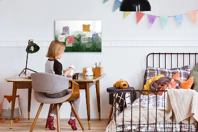 Magnetinė rašymo lenta su lapo abstrakcijos motyvu