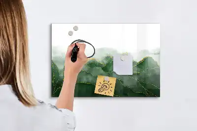 Magnetinė rašymo lenta su lapo abstrakcijos motyvu